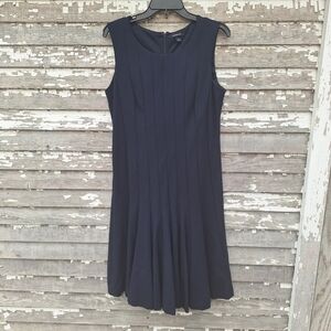 Lands End Elegant Navy Sleeveless Dress Size 14
